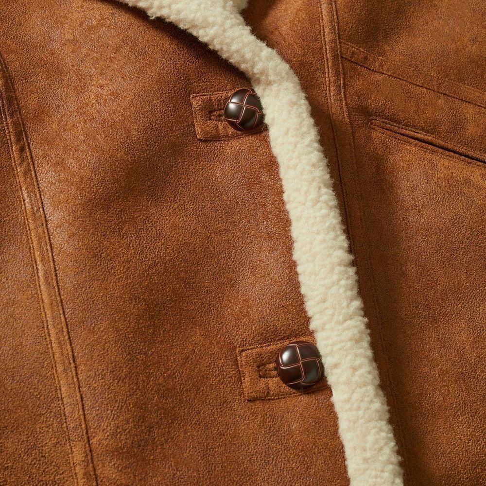 MANGO OVERSIZED SHEARLING-LINED COAT NEW - Picture 2 of 9